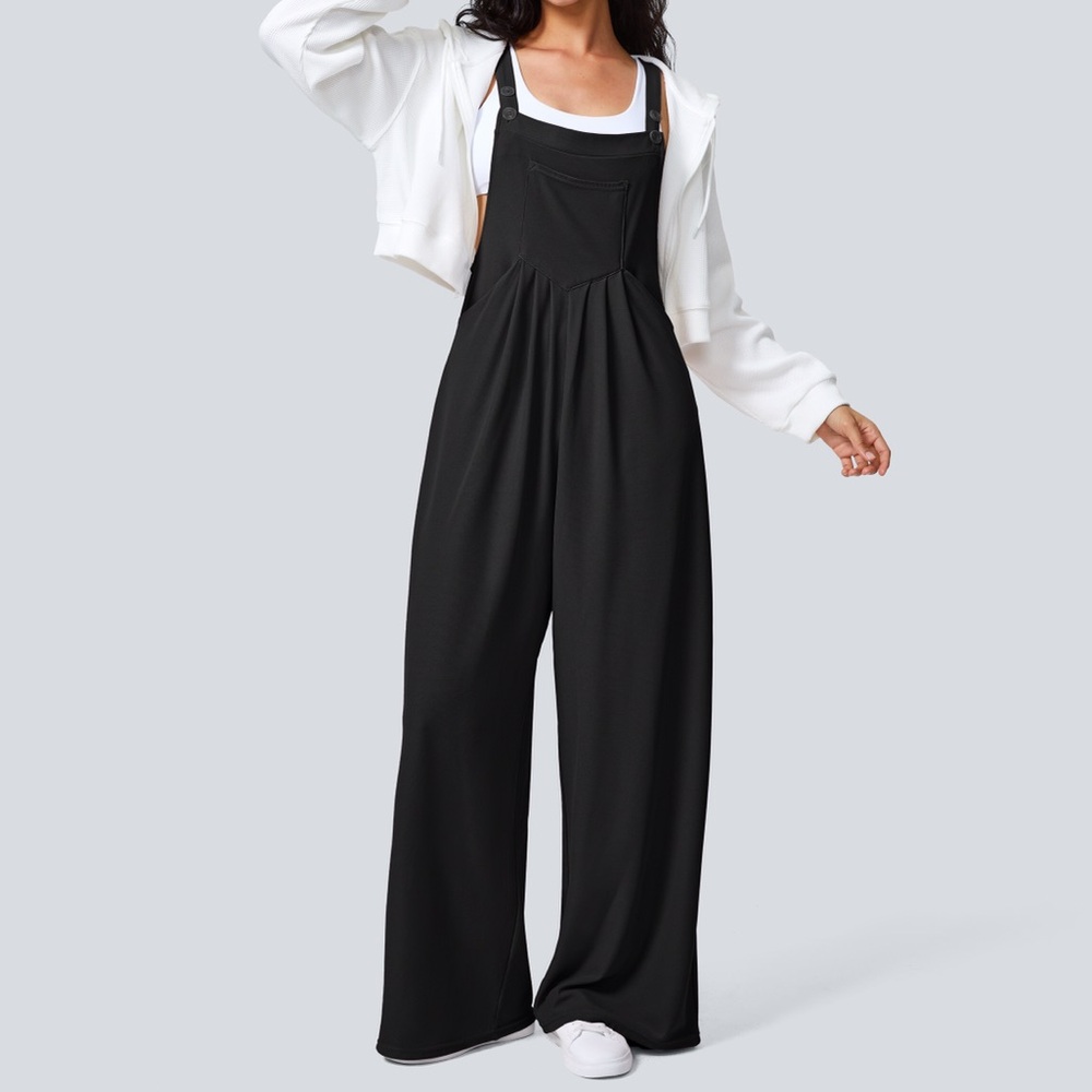 HALARA Women's Black Denim Overalls